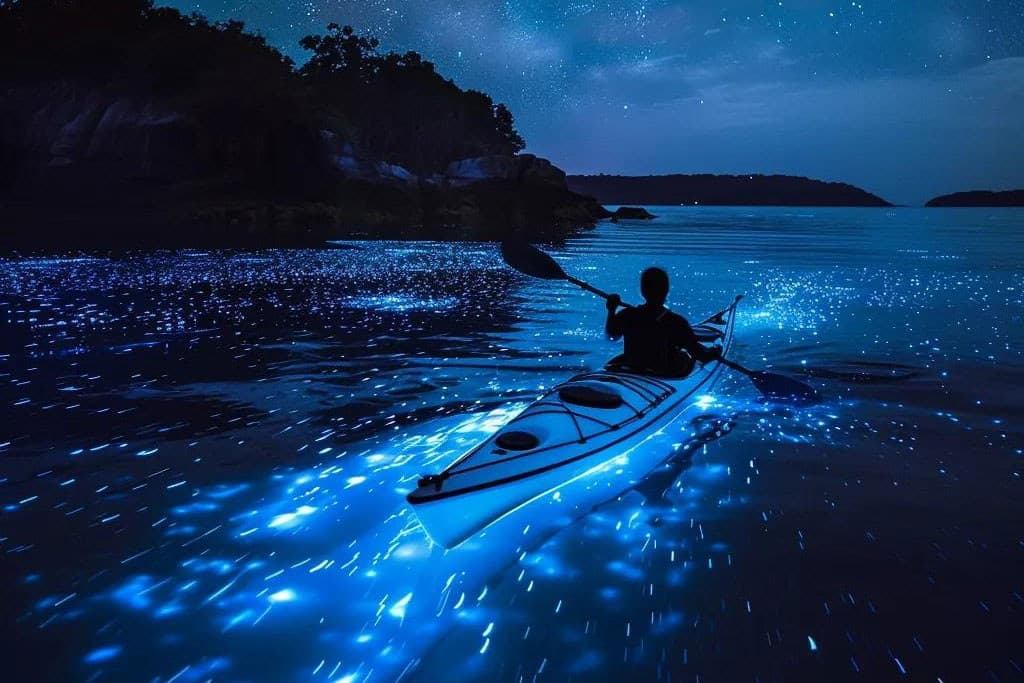 Bioluminescent Night Canoe